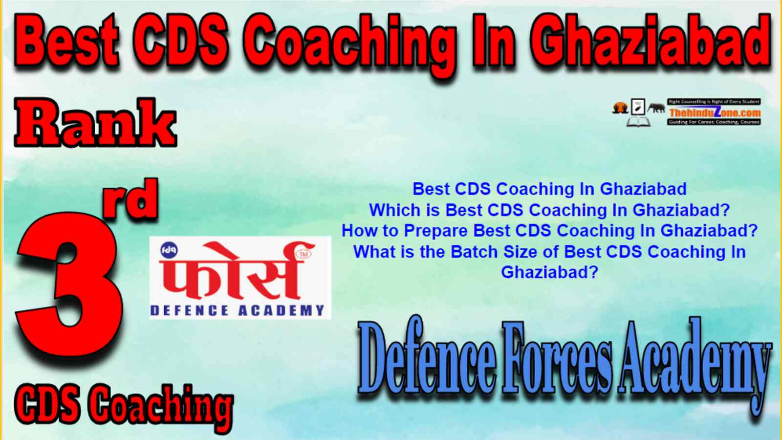 Rank 3 Best CDS Coaching in Ghaziabad