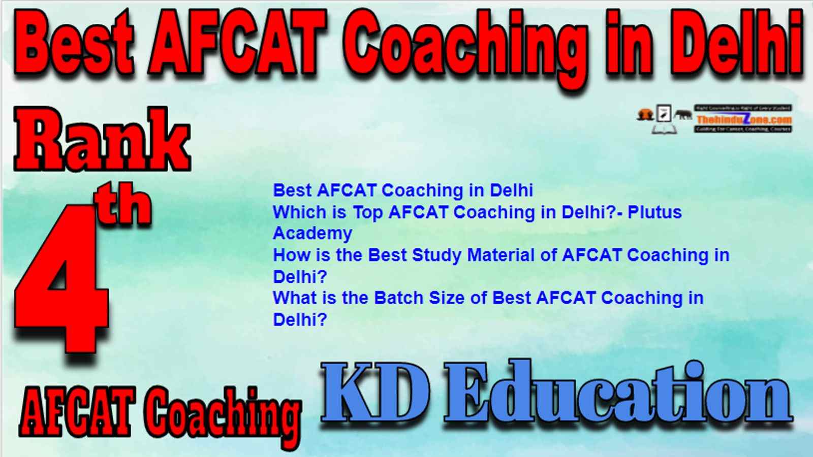Rank 4 Best AFCAT Coaching in Delhi
