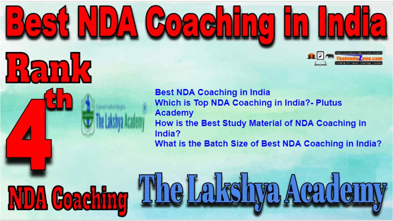 Rank 4 Best NDA Coaching in India