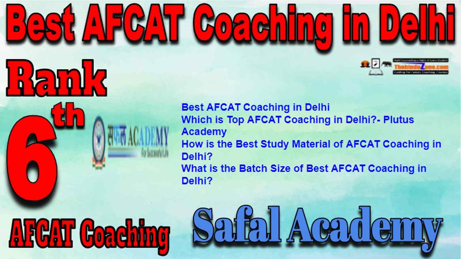 Rank 6 Best AFCAT Coaching in Delhi