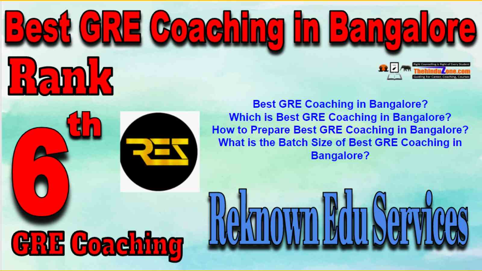 Rank 6 Best GRE Coaching in Bangalore