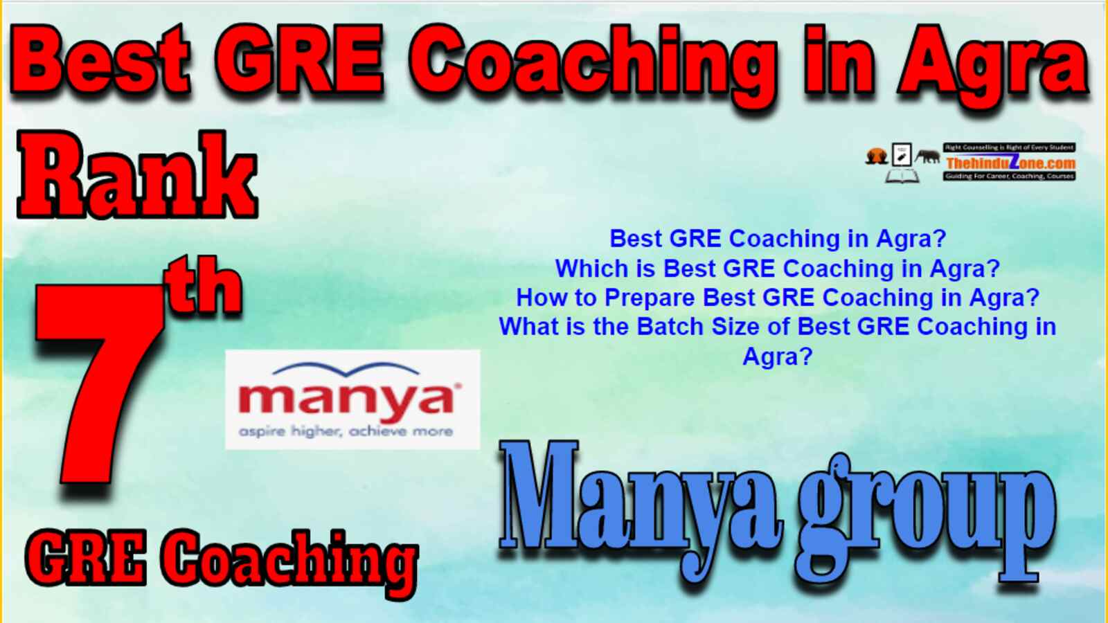 Rank 7 Best GRE Coaching In Agra
