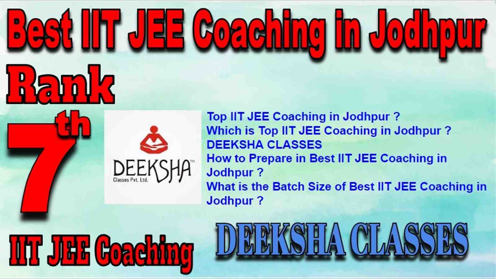 Best IIT JEE Coaching in Jodhpur