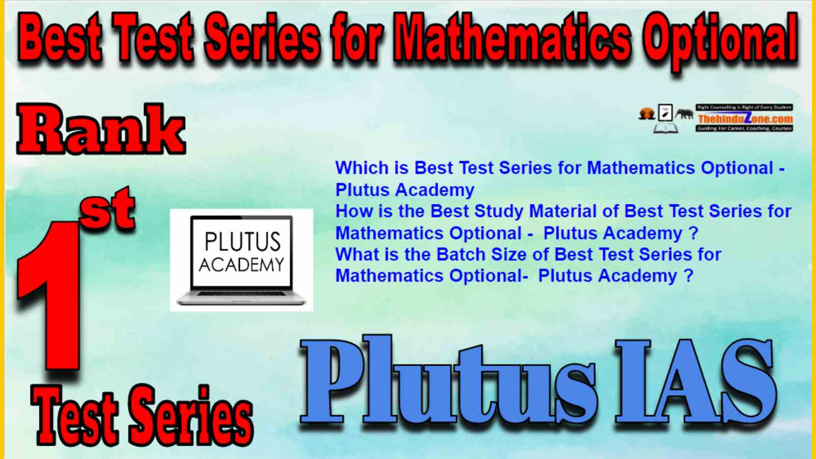 Rank 1 Best Test Series for Mathematics Optional