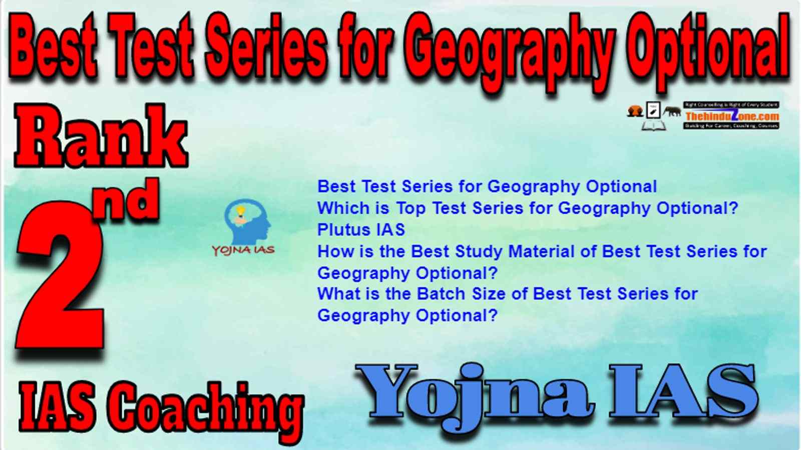 Rank 2 Best Test Series for Geography Optional IAS