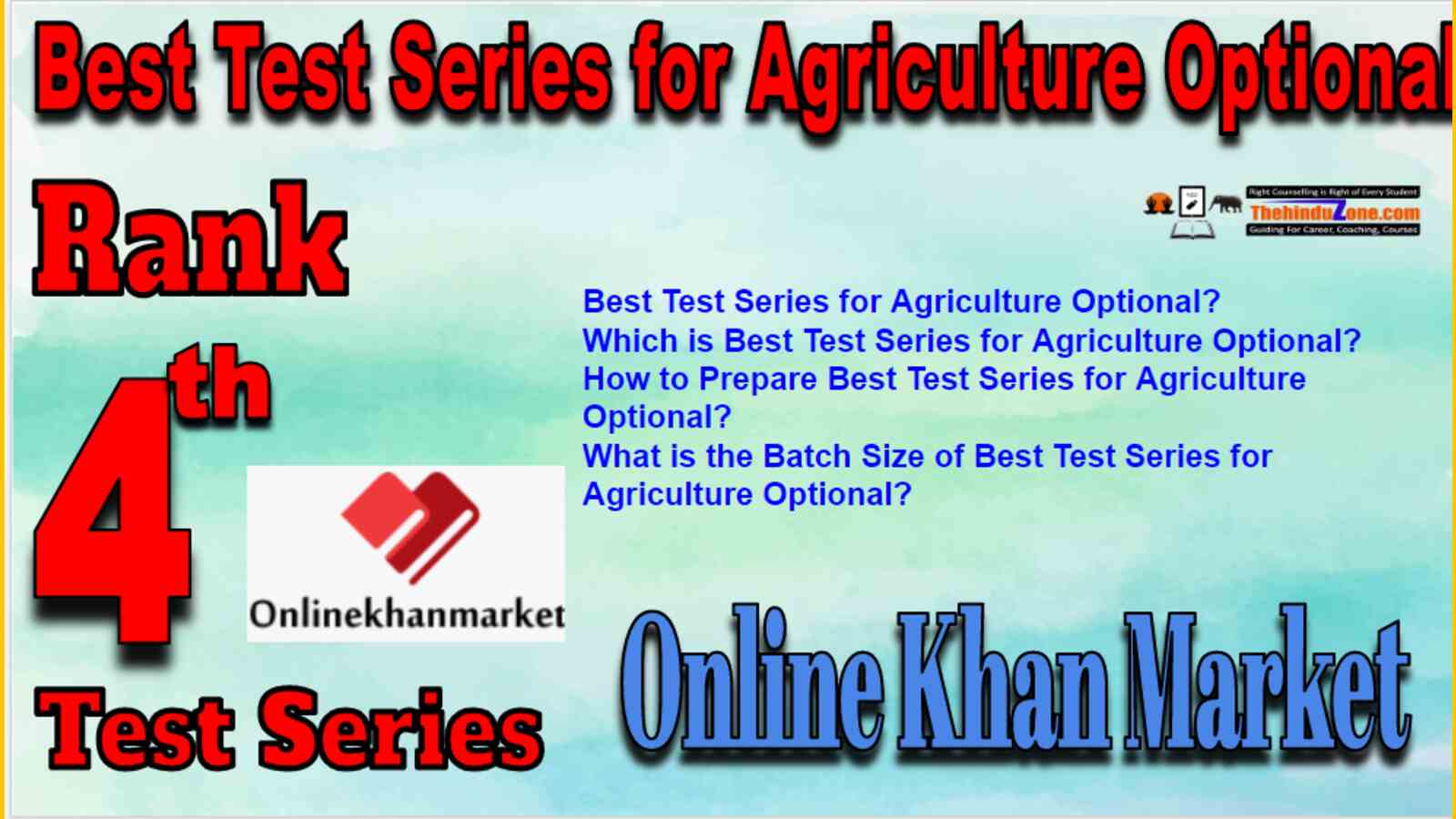 Rank 4 Best Test Series for Agriculture Optional