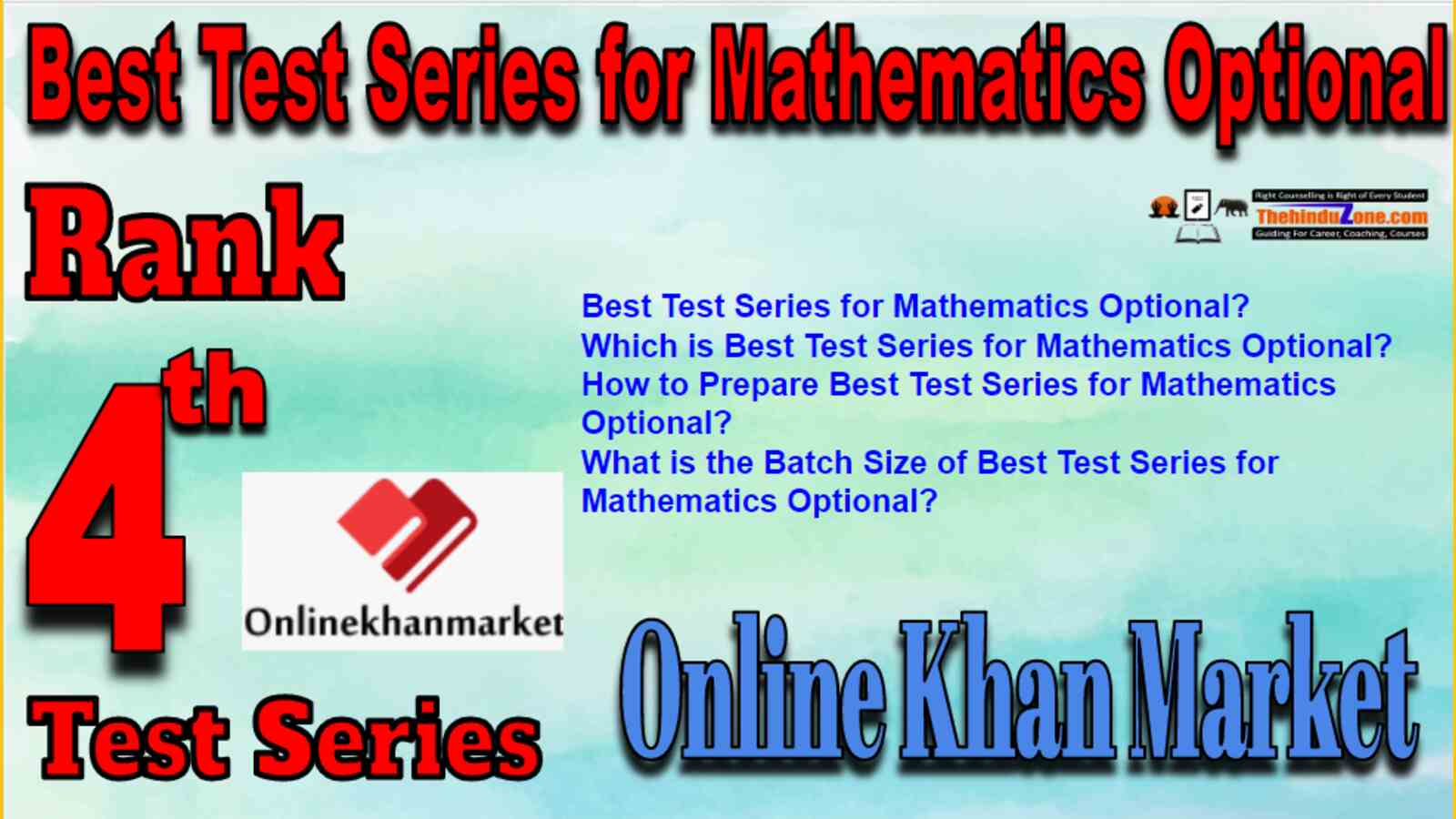 Rank 4 Best Test Series for Mathematics Optional