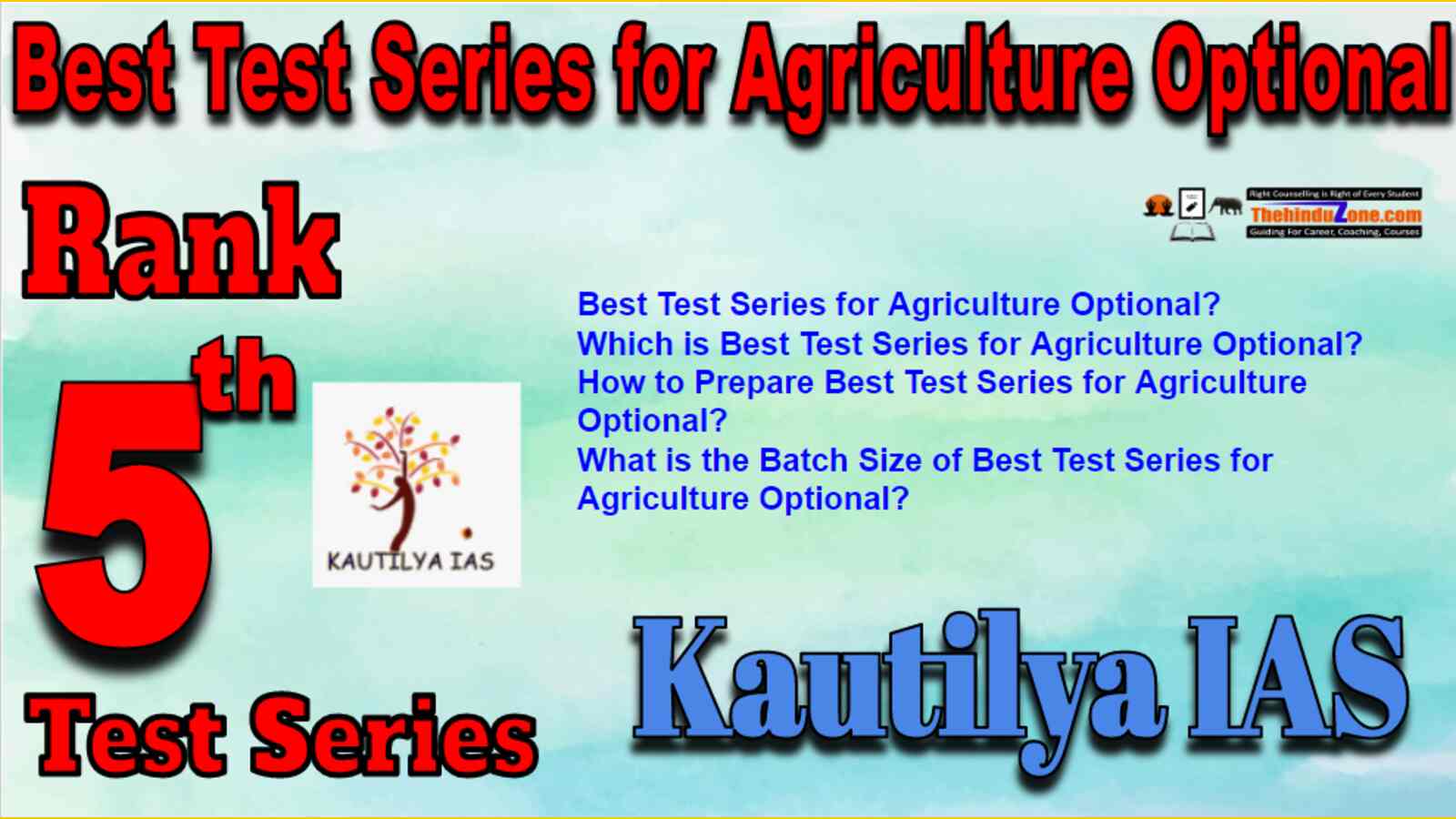 Rank 5 Best Test Series for Agriculture Optional