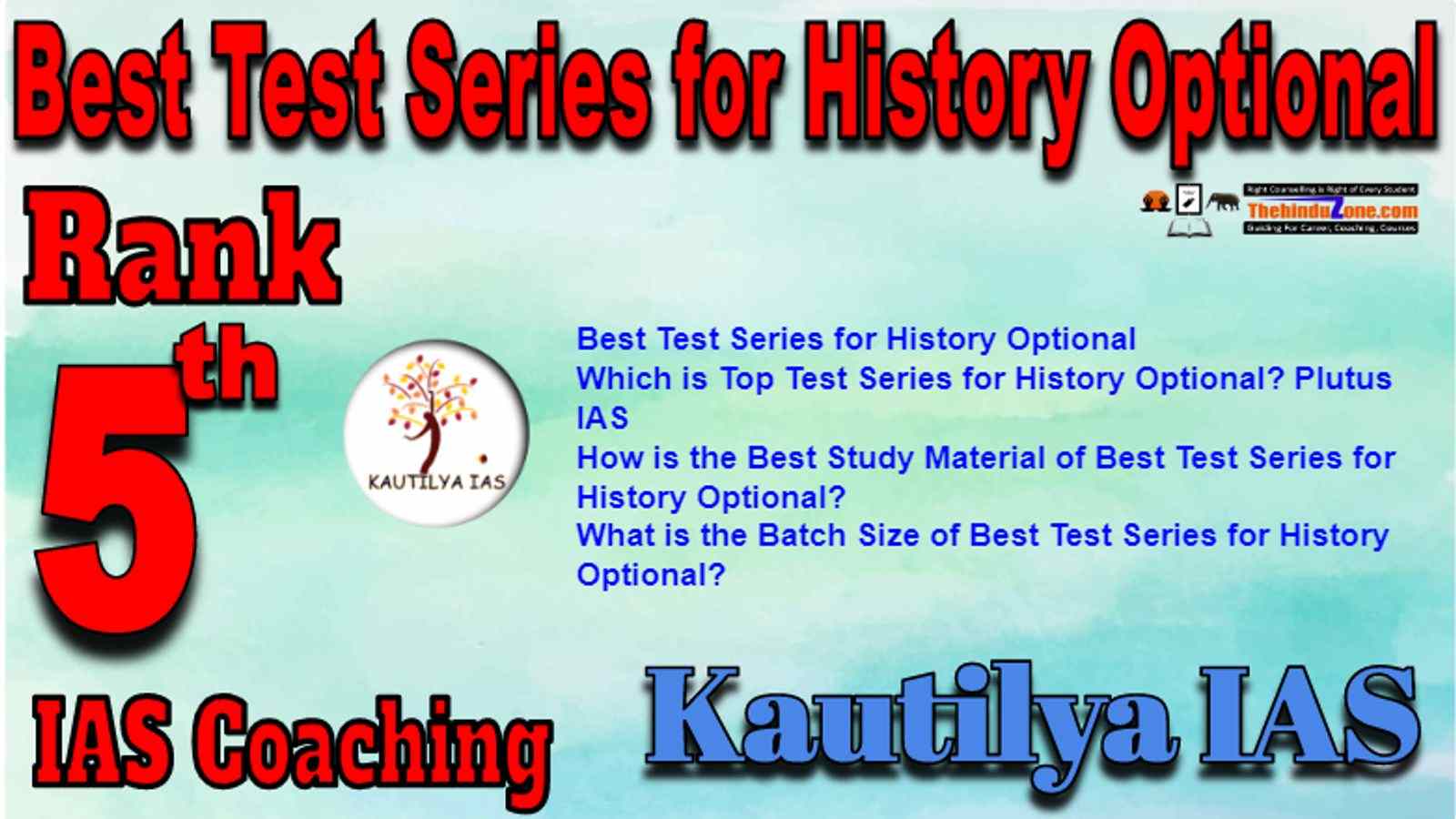 Rank 5 Best Test Series for History Optional IAS