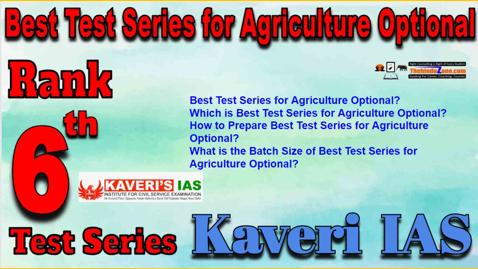 Rank 6 Best Test Series for Agriculture Optional