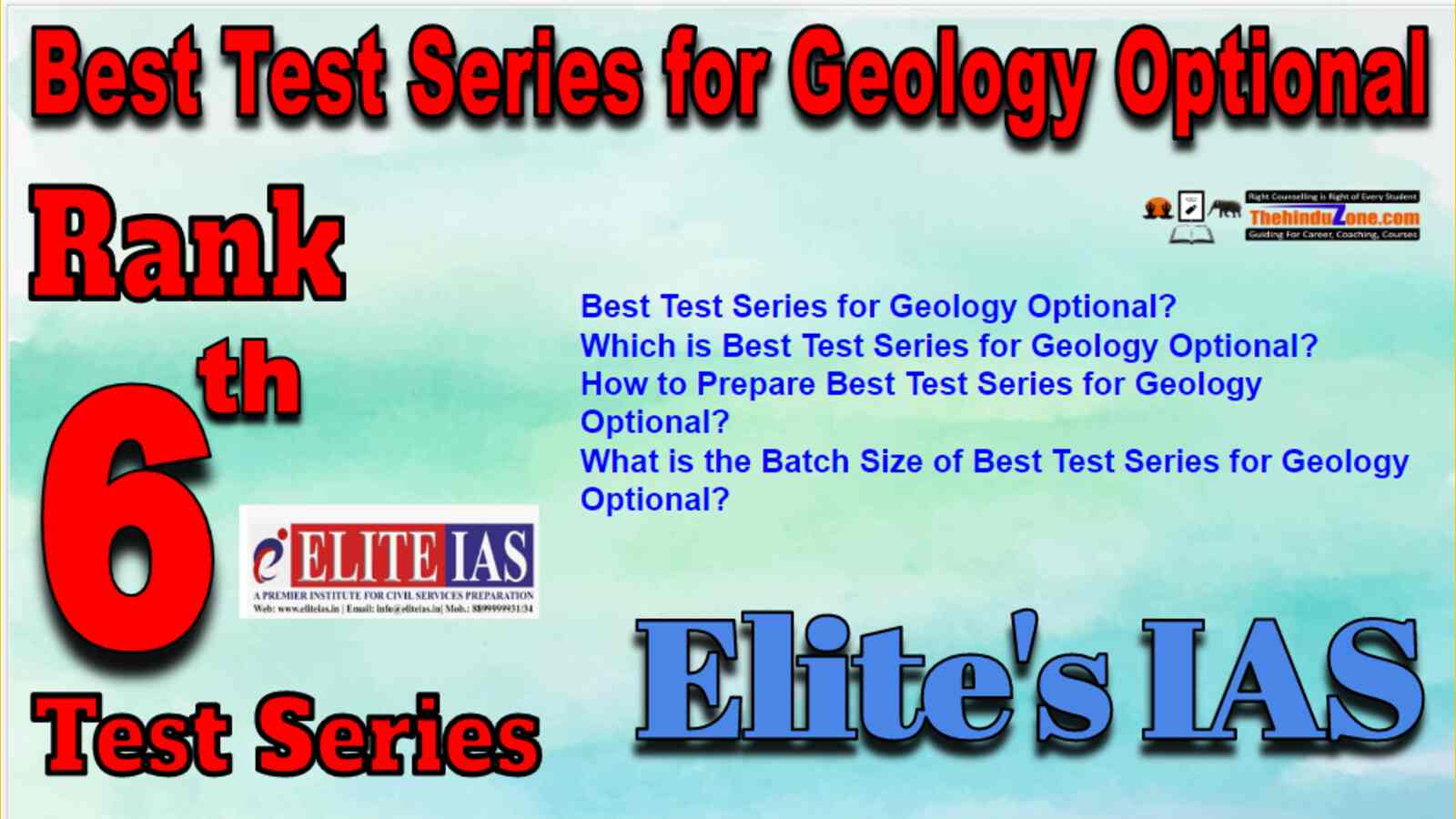 Rank 6 Best Test Series for Geology Optional