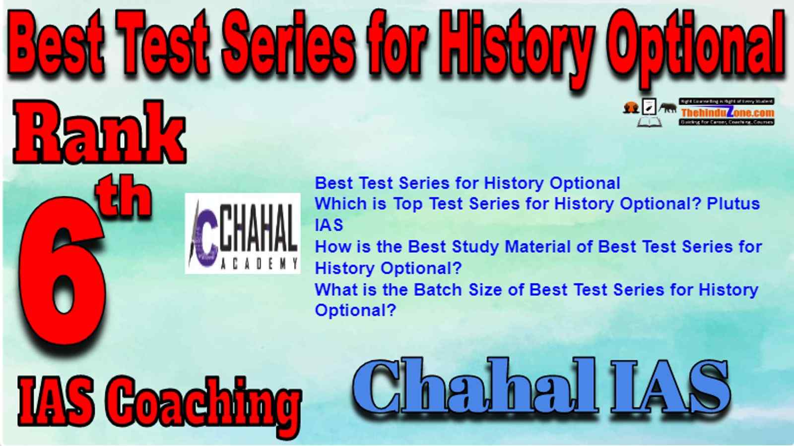 Rank 6 Best Test Series for History Optional IAS