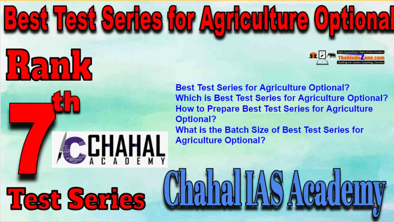 Rank 7 Best Test Series for Agriculture Optional