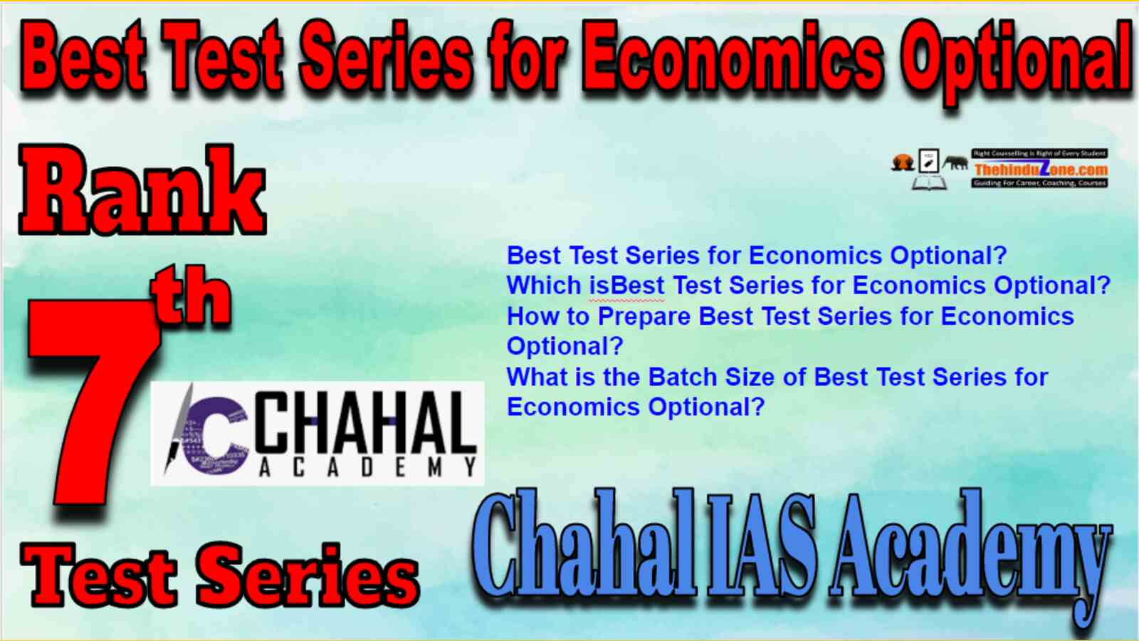 Rank 7 Best Test Series for Economics Optional