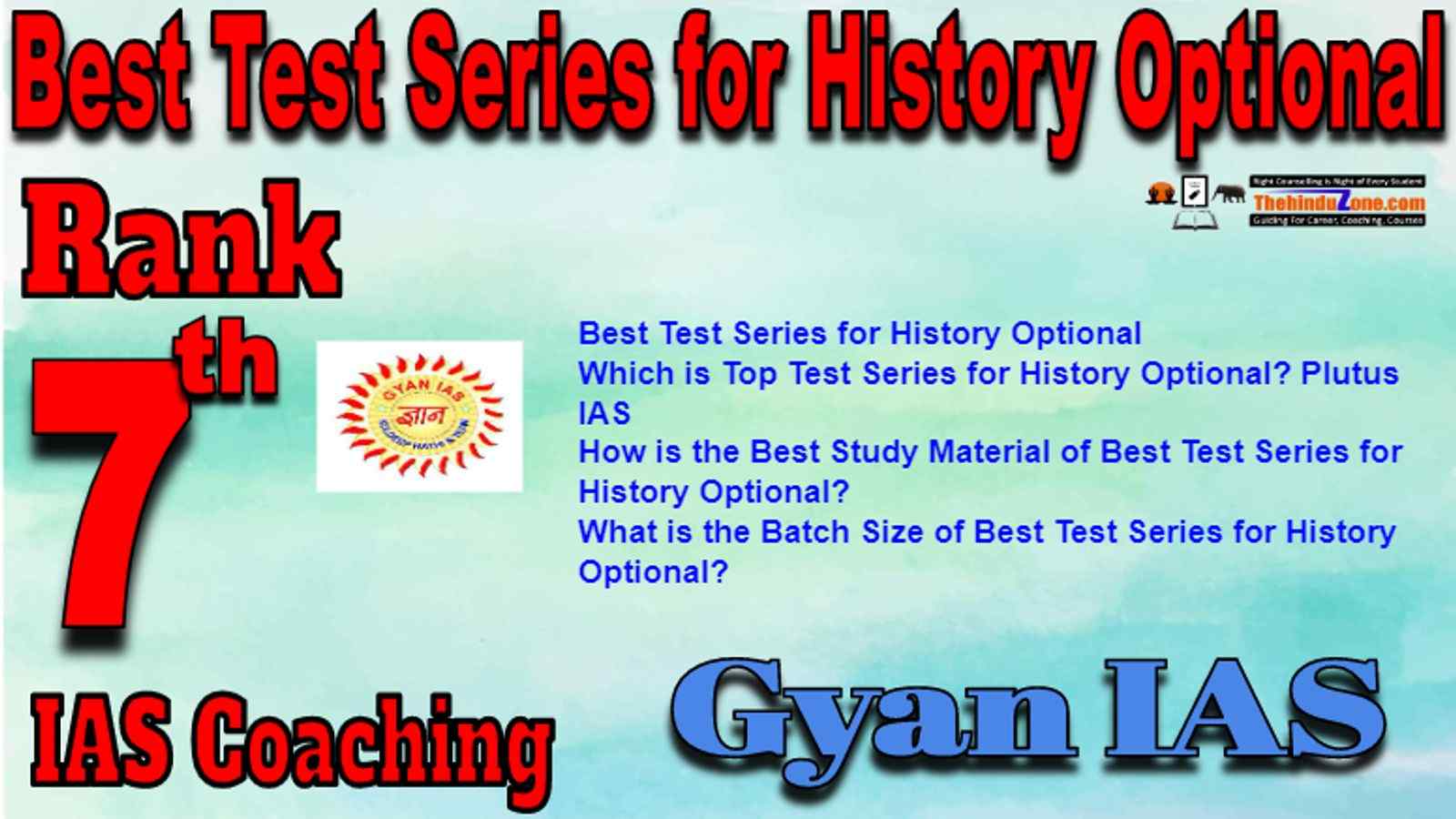 Rank 7 Best Test Series for History Optional IAS