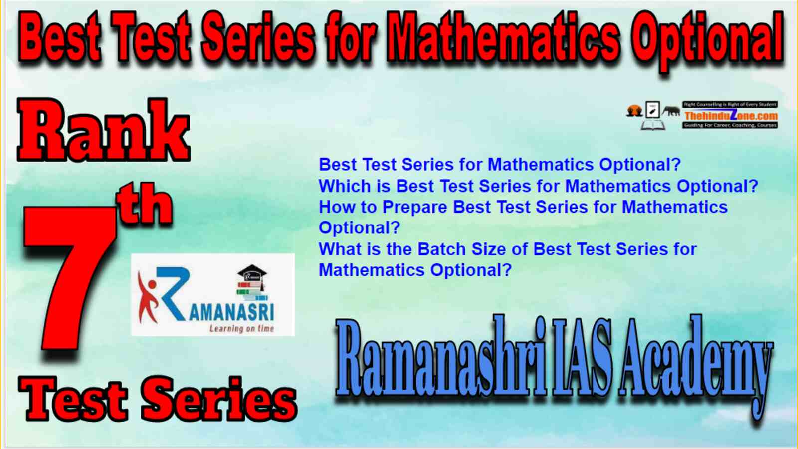 Rank 7 Best Test Series for Mathematics Optional