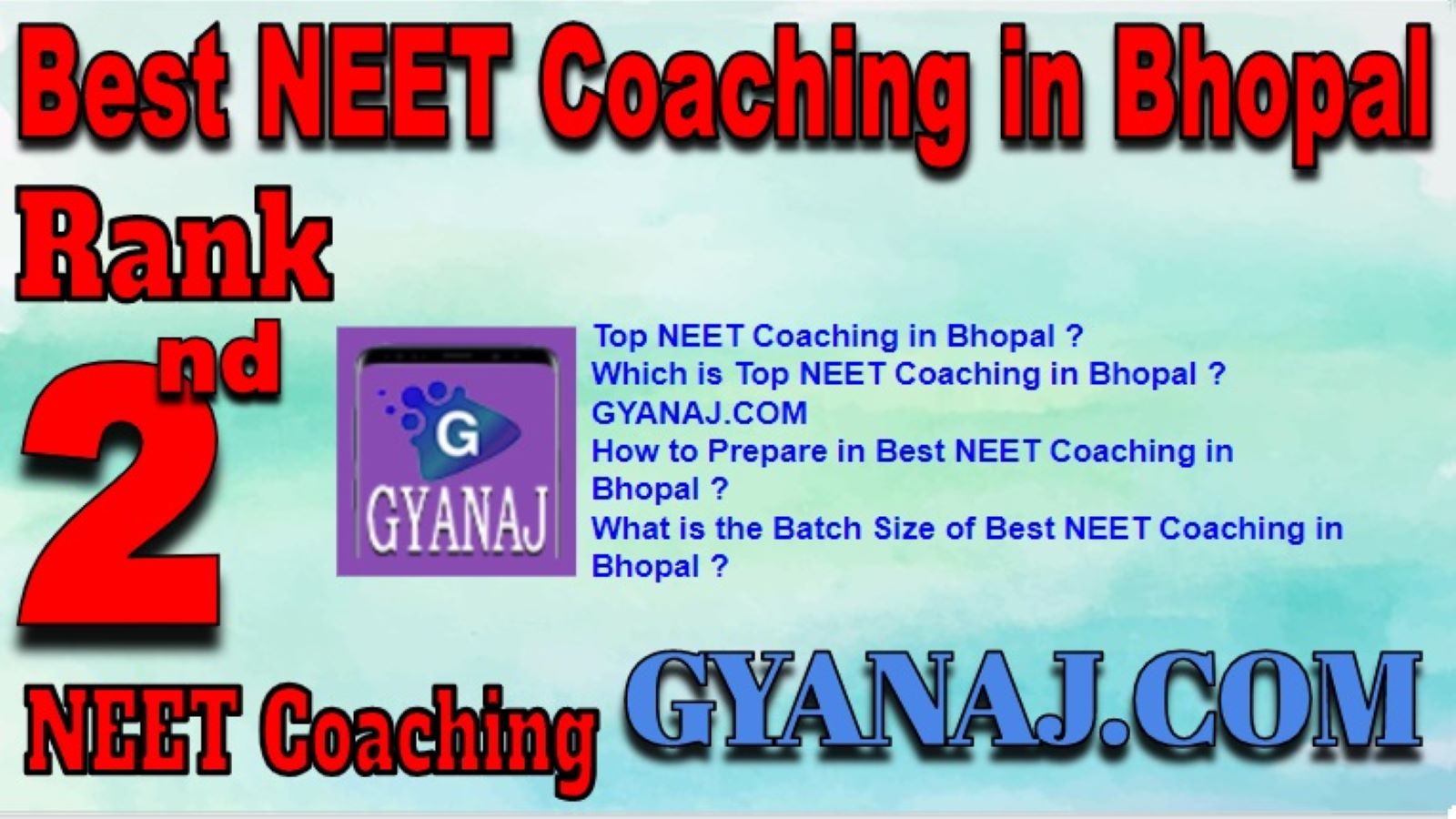 Rank 2 Best NEET Coaching in Bhopal