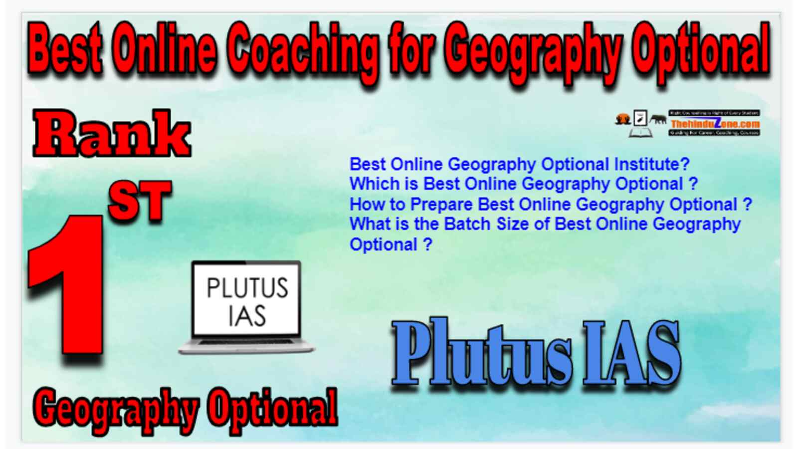 Rank 1 Top Online Coaching for Geography Optional