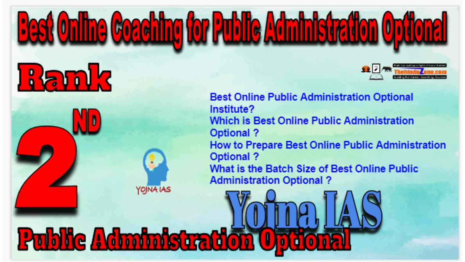 Rank 2 Best Online Coaching for Public Administration Optional