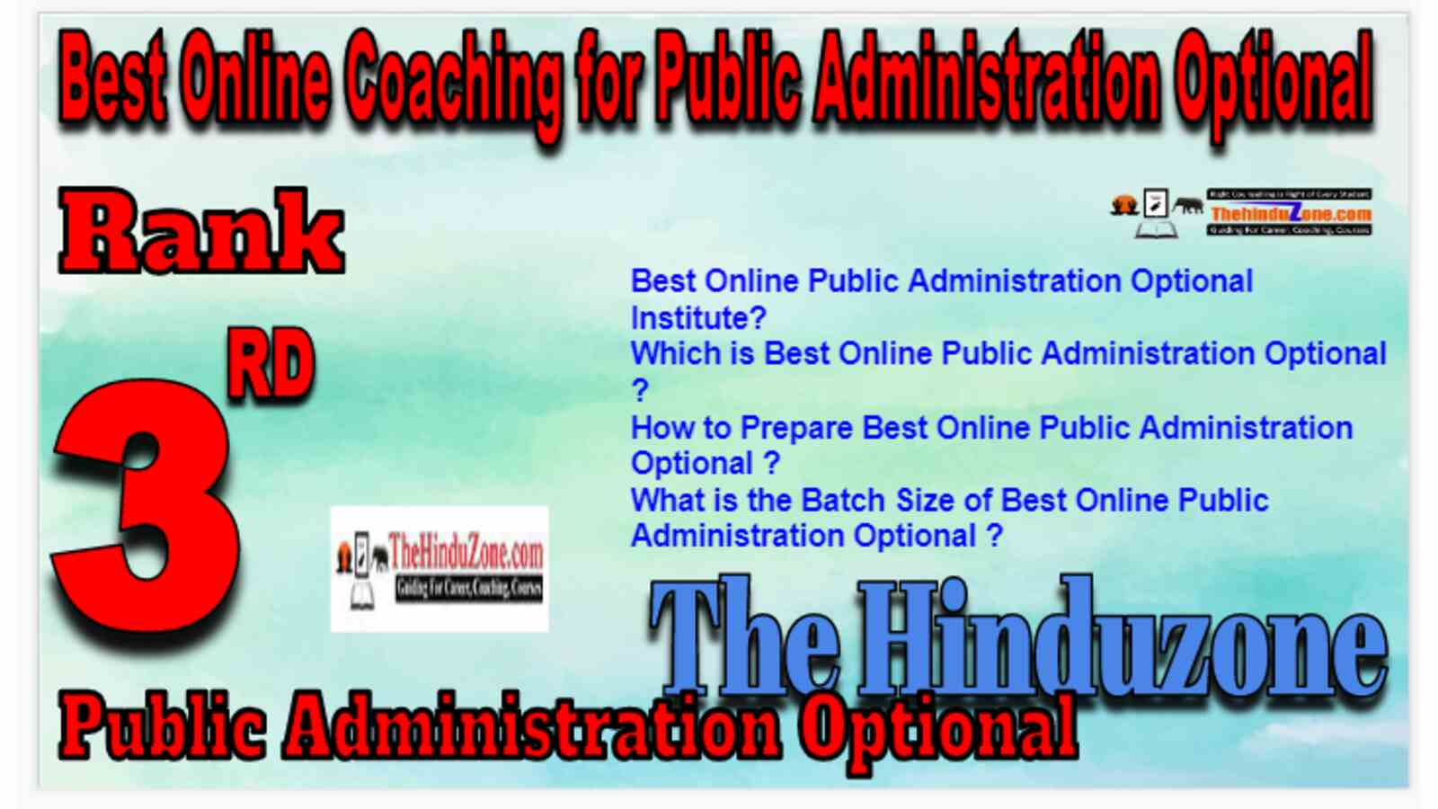 Rank 3 Best Online Coaching for Public Administration Optional