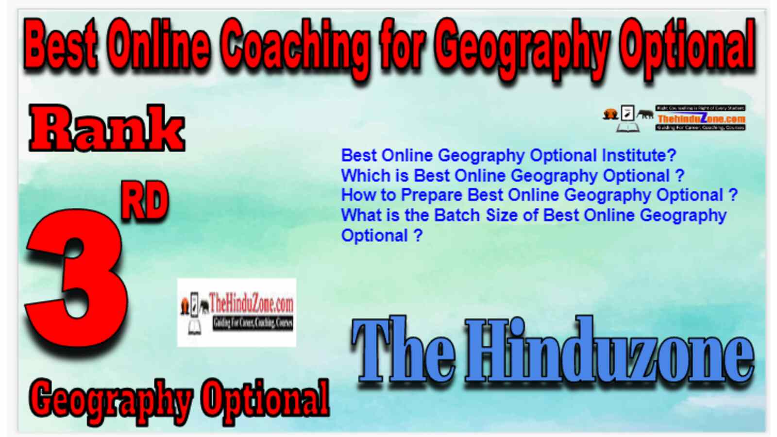 Rank 3 Top Online Coaching for Geography Optional