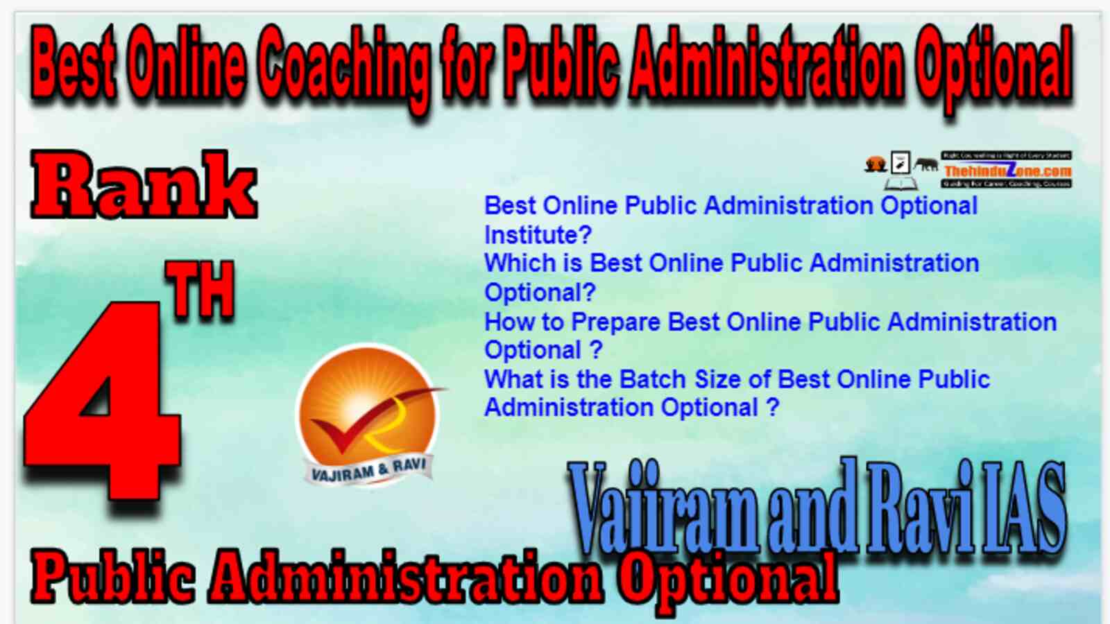 Rank 4 Best Online Coaching for Public Administration Optional