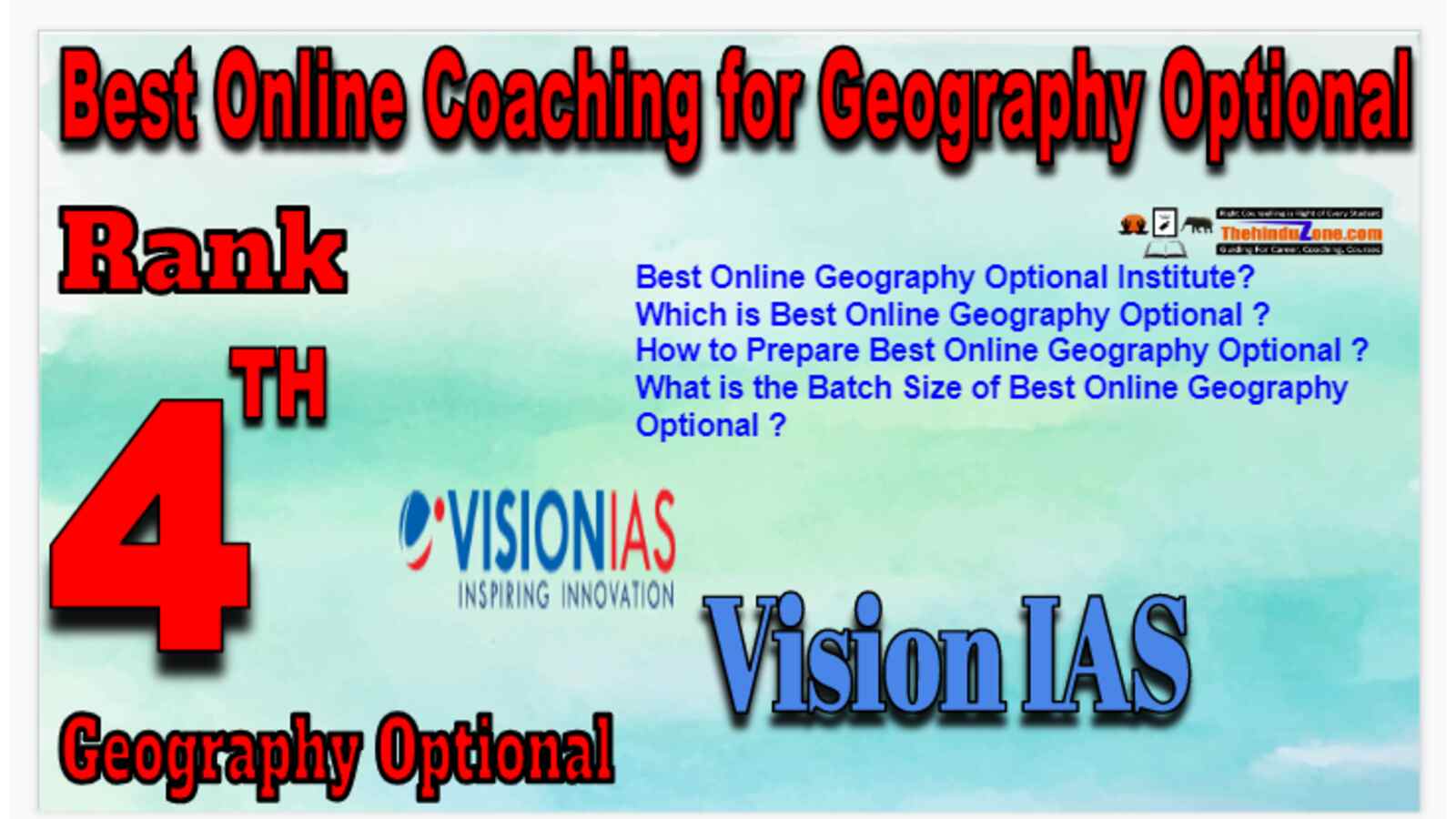 Rank 4 Top Online Coaching for Geography Optional