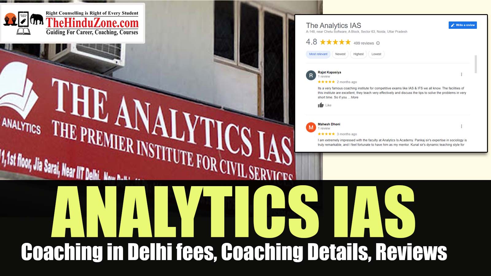 Analytics IAS Coaching in Delhi fees, Coaching Details, Reviews