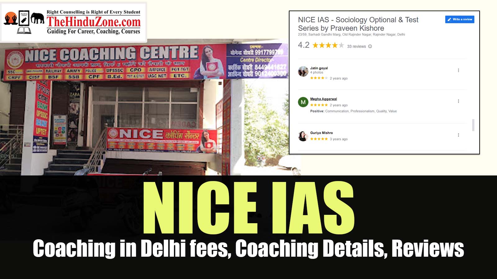 NICE IAS Coaching in Delhi fees, Coaching Details, Reviews