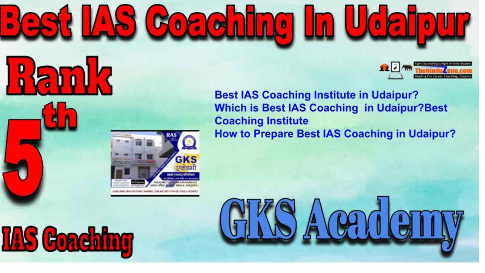 Rank 5 best IAS Coaching in Udaipur