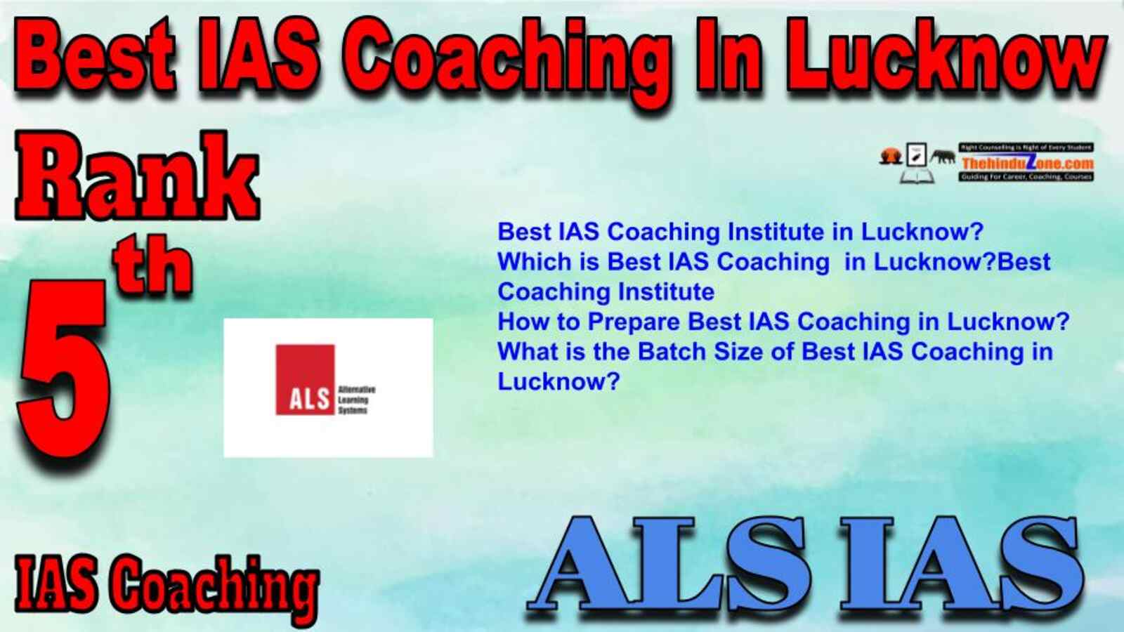 Rank 5 best IAS Coaching in Lucknow