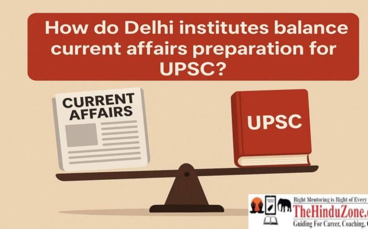 How do Delhi coaching institutes balance current affairs preparation for UPSC