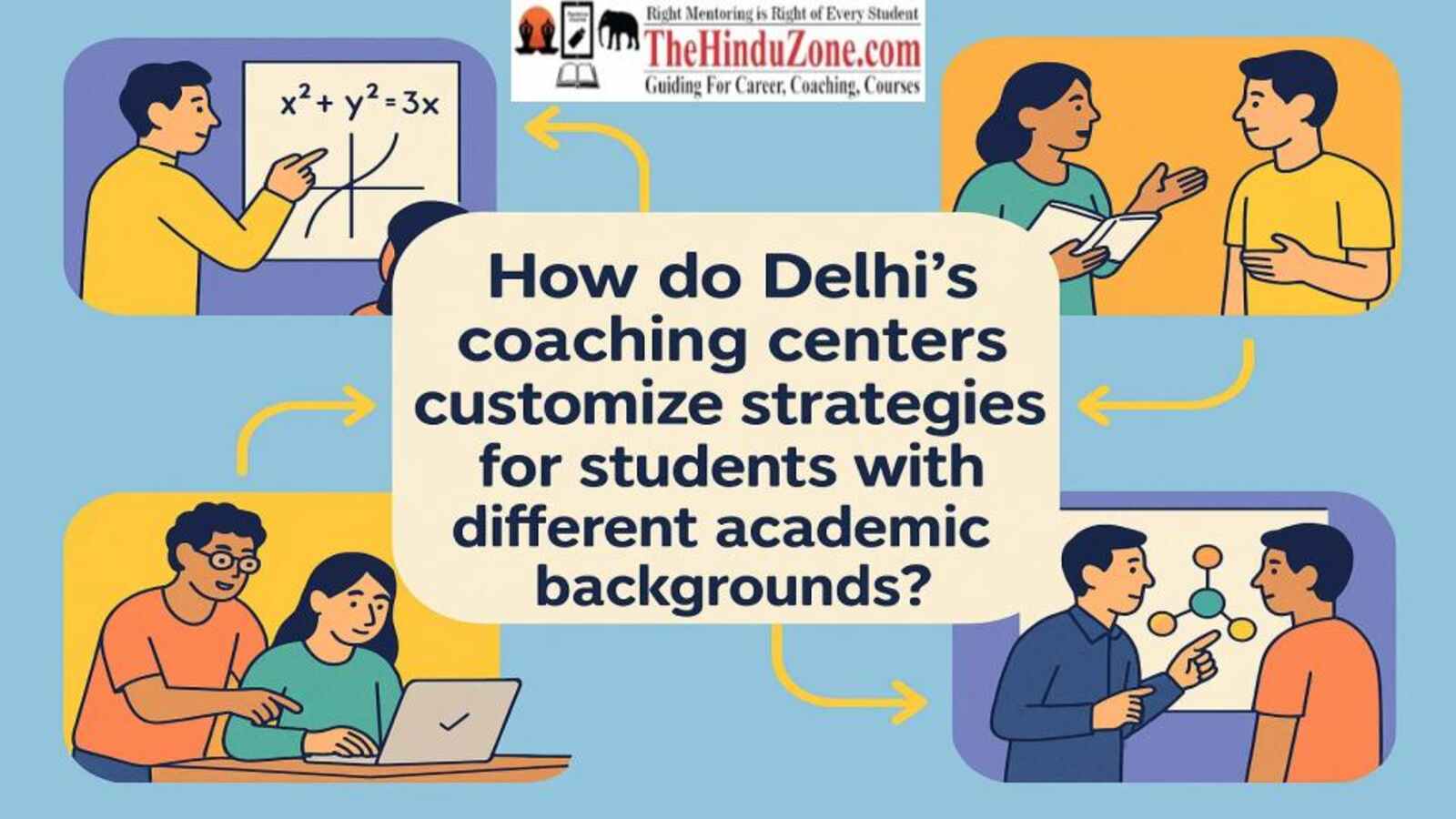 How do Delhi’s coaching centers customize strategies for students with different academic backgrounds?